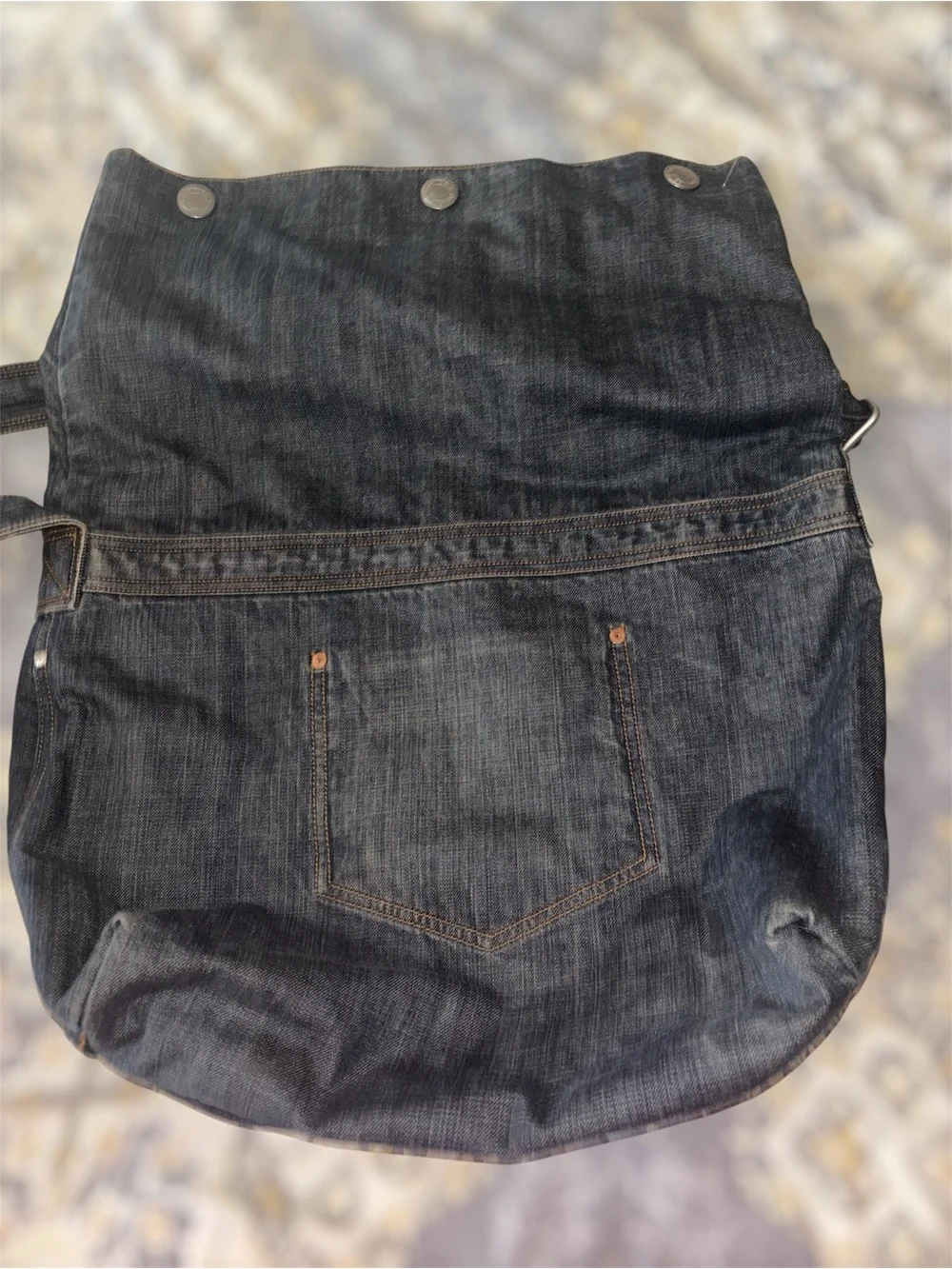 GAP Y2K Dark Denim Worker Bag in Blue /Charcoal